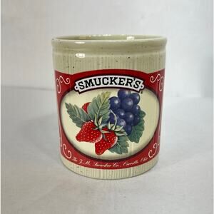 Utensil Crock Smucker's Jam Jelly Ceramic Jar Container Small 4" Vintage Retro